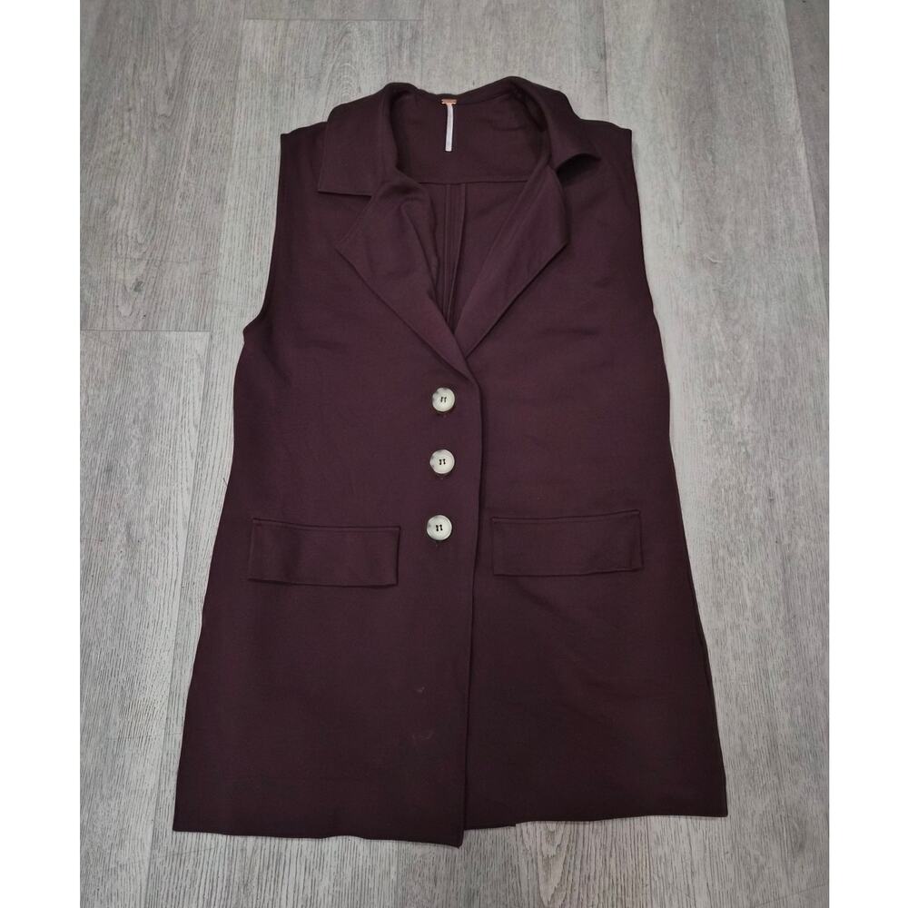 Free People Burgundy Vest Size XS